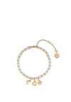 24Kae Beaded Pearl & Pendants Bracelet, Gold