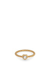 24Kae Heart Shaped Stone Ring, Gold Size 56