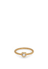 24Kae Heart Shaped Stone Ring, Gold Size 58