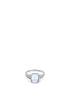 24Kae Lilac Octagon Stone Ring, Silver Size 58