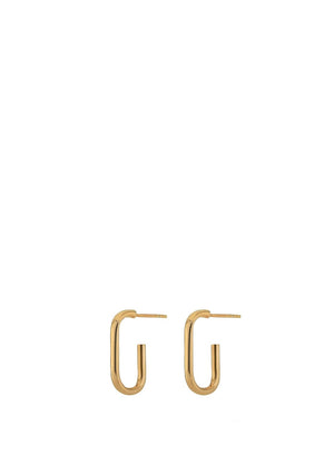 24Kae Oval Shape Hoops, Gold