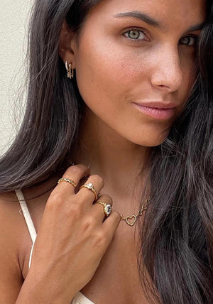24Kae Oval Shape Hoops, Gold