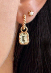 24Kae Pastel Stone Hoops, Gold