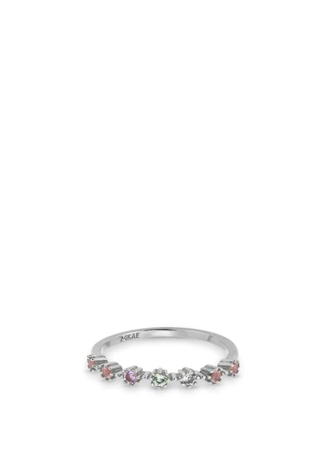 24Kae Pastel Stones Ring, Silver Size 56