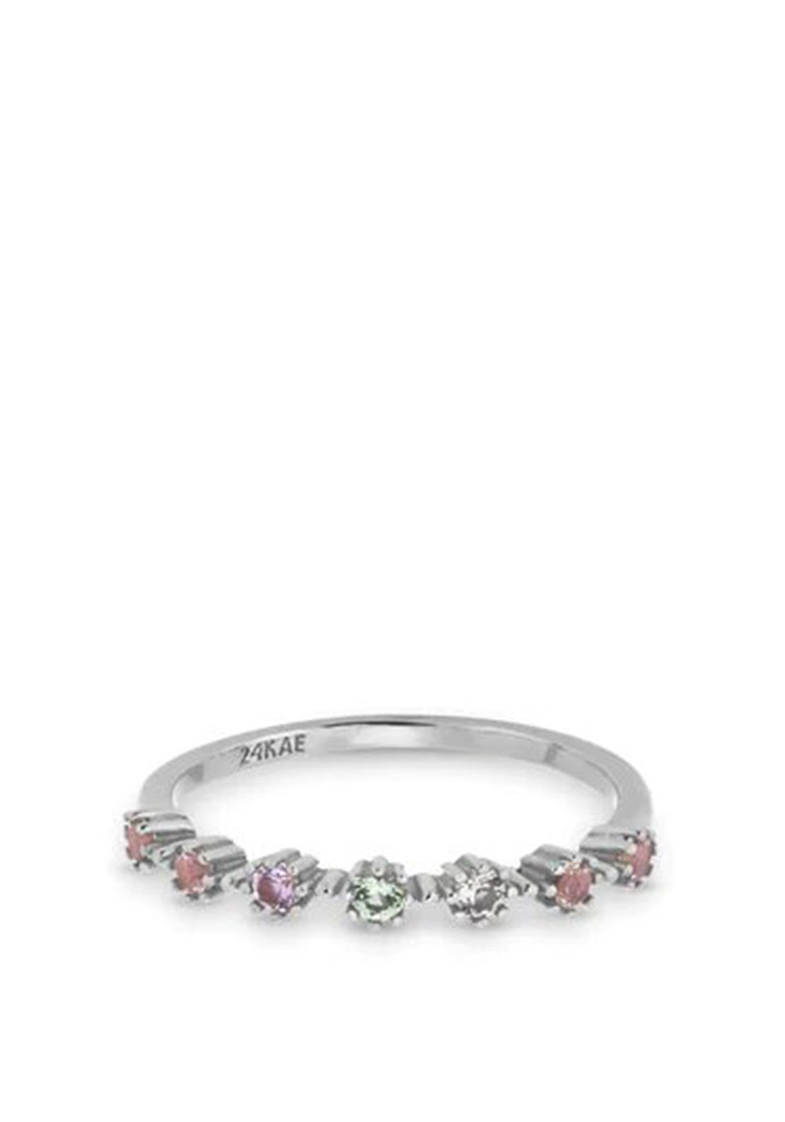 24Kae Pastel Stones Ring, Silver Size 56