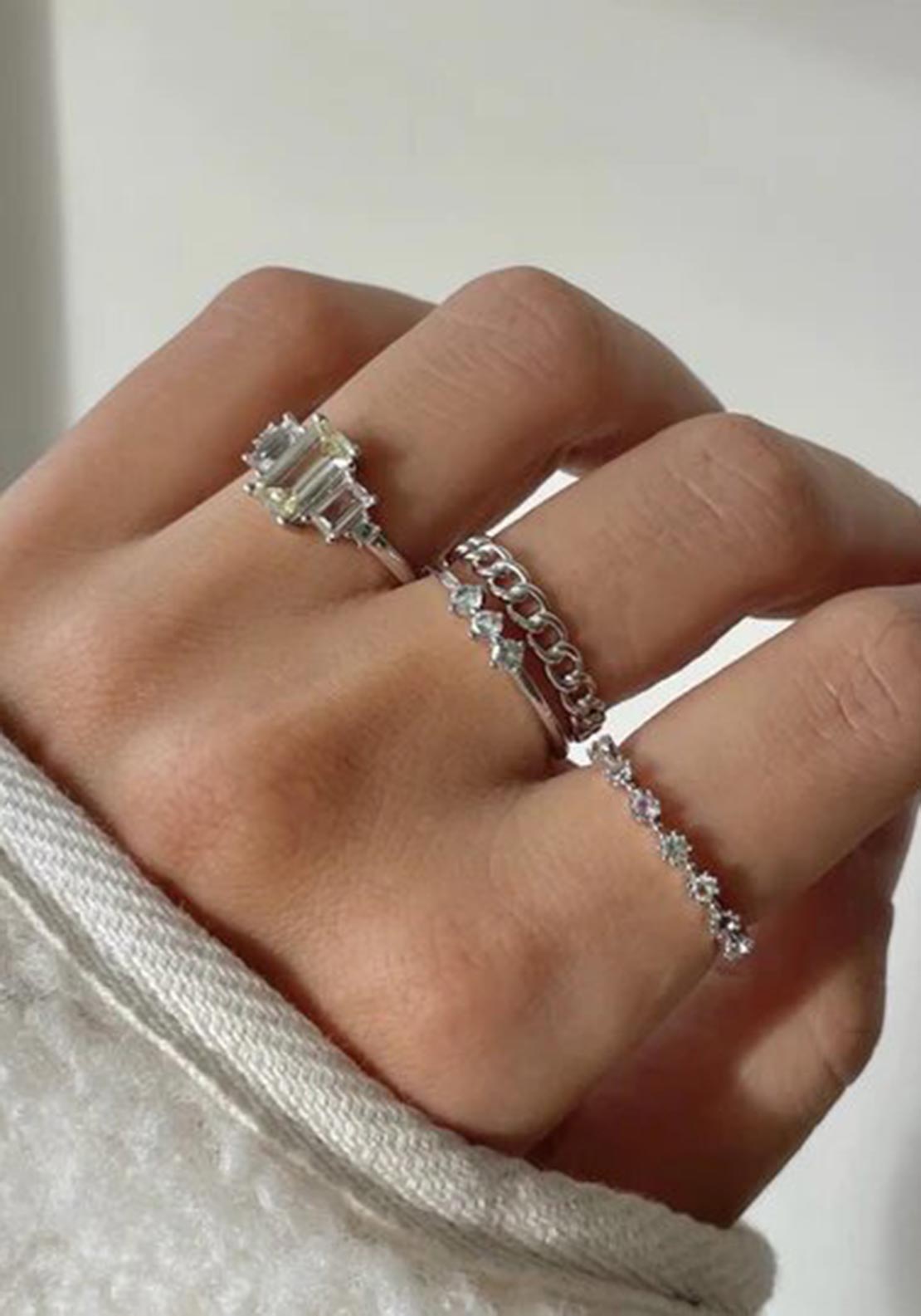 24Kae Pastel Stones Ring, Silver Size 54