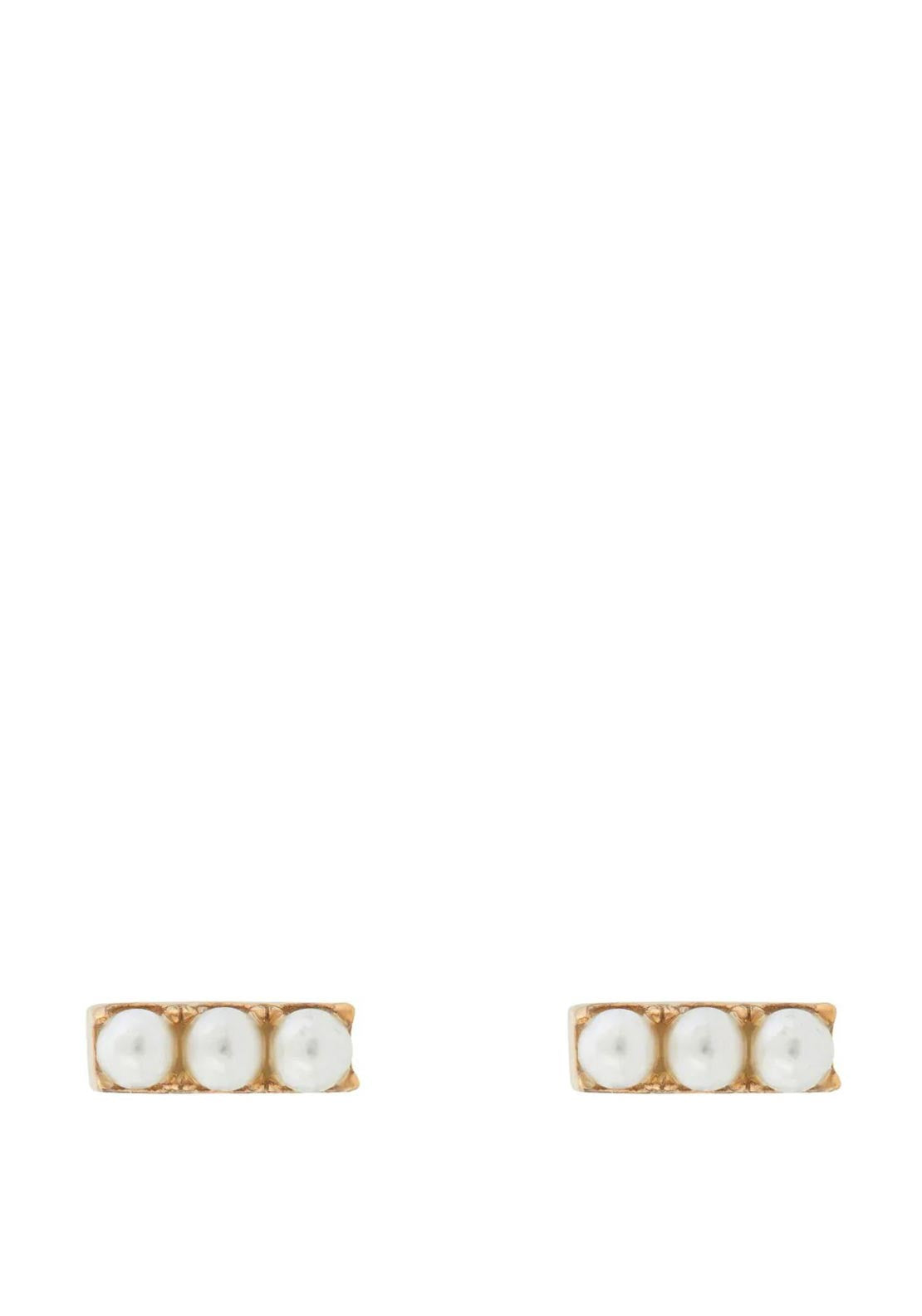 24Kae Pearl Stud Earrings, Gold