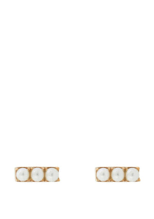 24Kae Pearl Stud Earrings, Gold