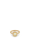 24Kae Rectangular Stone Ring, Gold Size 56