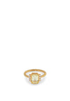 24Kae Rectangular Stone Ring, Gold Size 54
