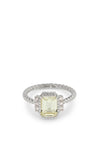 24Kae Rectangular Stone Ring, Silver Size 54
