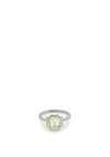 24Kae Rectangular Stone Ring, Silver Size 56