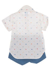Sardon Baby Boys Paw Print Shirt and Shorts, Blue