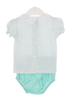 Sardon Baby Girl Top and Briefs, Green