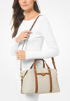 MICHAEL Michael Kors Beck Logo Print Satchel, Cream