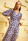 Kameya Floral A Line Midi Dress, Blue Multi