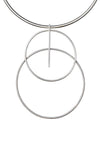 Pilgrim Statement Circle Necklace, Matte Silver