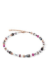 Coeur De Lion Geocube Cubed Necklace, White, Pink & Rose Gold