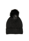 POM Diamond Knit Bobble Hat, Charcoal