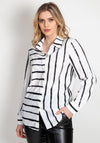 I.nco Opposite Stripe Print Shirt, White & Black