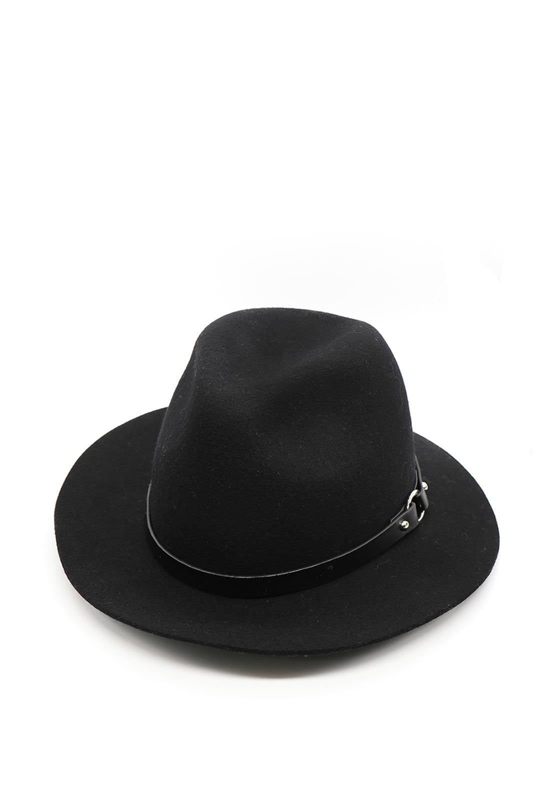 POM Fedora with Belt Detail, Black
