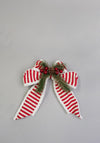 Verano Striped Bow with Berries Hanging Decoration, Red Multi