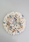 Verano Christmas Wreath with Baubles and Leaves, Cream & Gold