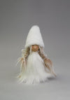 Verano Small Happy Faux Angel Ornament, White