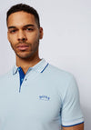 Hugo Boss Stripped Collar Polo Shirt, Light Blue