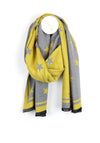 POM Reversible Star Print Scarf, Yellow & Grey