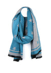 POM Reversible Star Print Scarf, Blue & Grey
