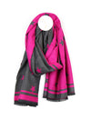 POM Reversible Star Print Scarf, Pink & Grey