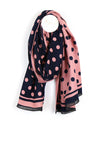 POM Reversible Dot Print Scarf, Navy & Pink