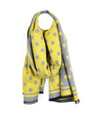 POM Reversible Dot Print Scarf, Yellow & Grey