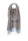 POM Mens Chevron Scarf with Fringe, Beige & Grey
