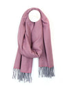 Pom Chevron Scarf with Fringe, Pink & Grey