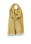 POM Scandi Style Scarf with Fringe, Yellow