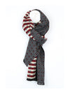 POM Mens Square Pattern Print Scarf, Grey Multi