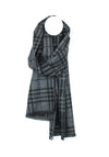 POM Mens Reversible Grey & Black Herringbone Scarf