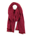 POM Boucle Scarf, Deep Red & Pink
