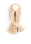 POM Faux Fur Scarf, Cream
