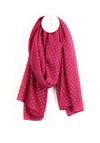 POM Triangle Print Scarf, Raspberry