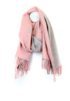POM Reversible Bee Scarf with Fringe, Pink & Grey
