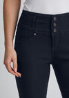 Fransa Multi Button High Waist Skinny Jeans, Navy