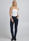 Fransa Multi Button High Waist Skinny Jeans, Navy