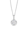 Ti Sento Clear Crystal Pendant Necklace, Silver