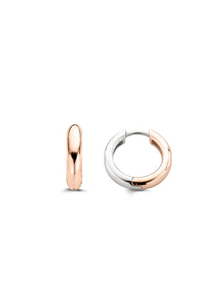 Ti Sento Silver Hoop Earrings, Rose Gold