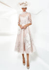 Gabriela Sanchez Jacquard Chiffon Midi Dress, Champagne