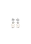 Ti Sento Pearl Drop Pendant Stud Earrings, Silver