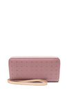 POM Faux Leather Star Wristlet Wallet, Pink